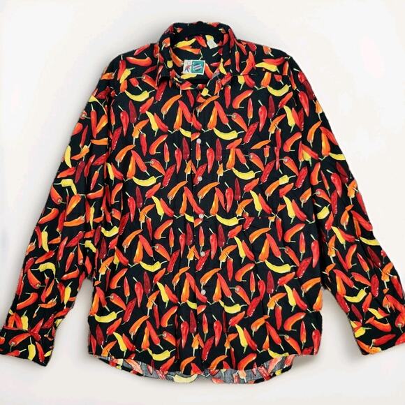 Johnny Cotton Other - Vtg Johnny Cotton Hot Chili Peppers Button Down Shirt Mens Sz M Long Sleeve USA
